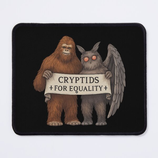 Item preview, Cryptids for Equality – Bigfoot and Mothman Unity Illustration designed and sold by SidTastic .