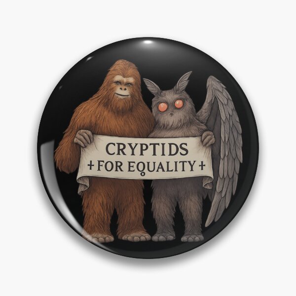 Item preview, Cryptids for Equality – Bigfoot and Mothman Unity Illustration designed and sold by SidTastic .