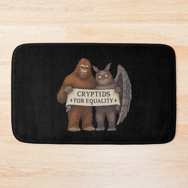 Item preview, Cryptids for Equality – Bigfoot and Mothman Unity Illustration designed and sold by SidTastic .