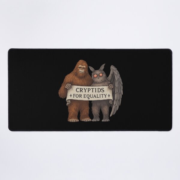 Item preview, Cryptids for Equality – Bigfoot and Mothman Unity Illustration designed and sold by SidTastic .