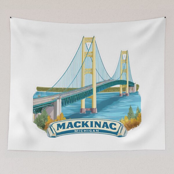 Item preview, Mackinac Bridge Michigan Suspension Bridge Great Lakes Connection Travel designed and sold by Blurbean.