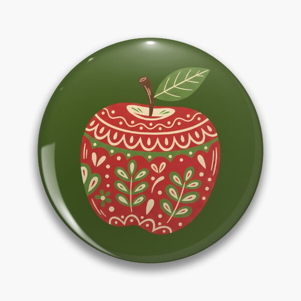 Item preview, Red Apple & Motifs STICKER/MAGNET PACK – Scandinavian Folk Art by heidiannemorris © designed and sold by FOLK ART FUSION by heidiannemorris.