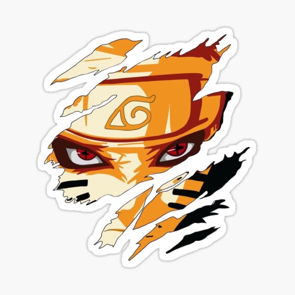 Determined Ninja with Fierce Eyes and Legendary Chakra Energy Sticker