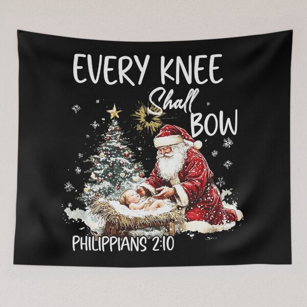 Item preview, Vintage Every Knee Shall Bow Santa Clause Religious Xmas  designed and sold by WayTBeenkenArt.