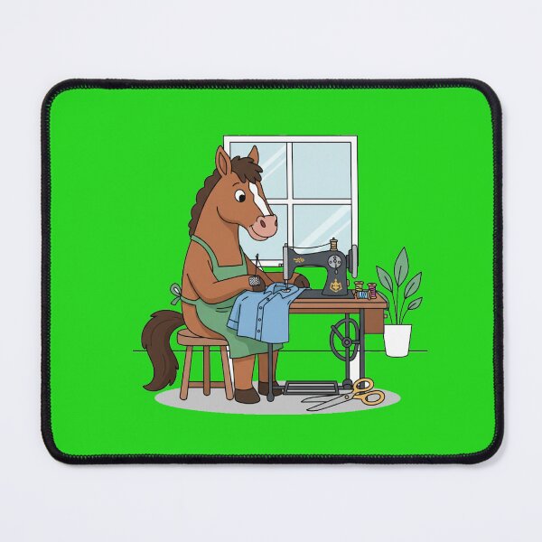 Item preview, Whimsical Horse Enjoying a Fun Tailoring Session by Window designed and sold by zohocreations.