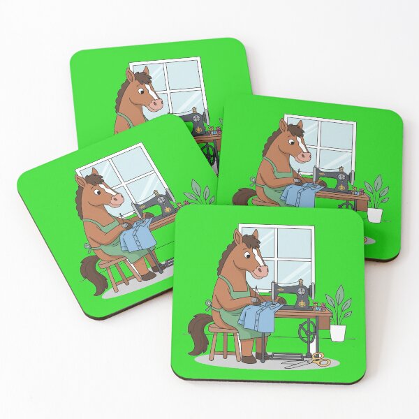 Item preview, Whimsical Horse Enjoying a Fun Tailoring Session by Window designed and sold by zohocreations.