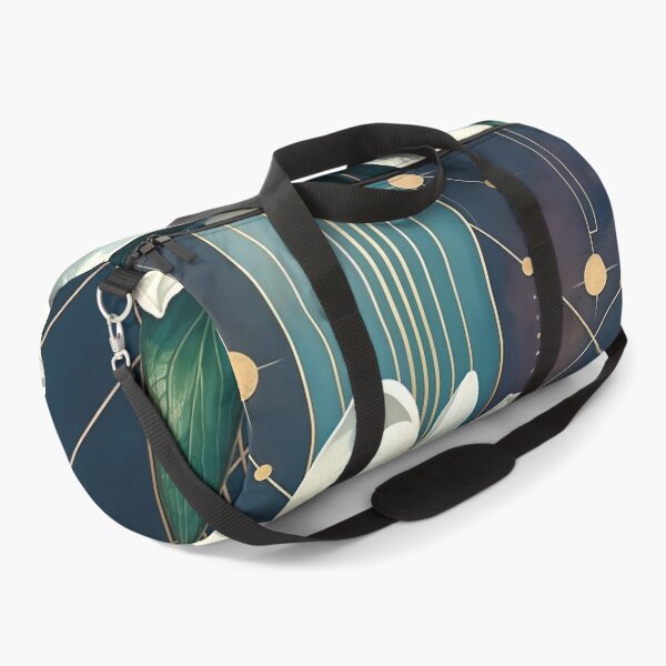 Item preview, White Magnolia Flowers, Abstract Navy Blue & Gold artwork designed and sold by SolaoLab.
