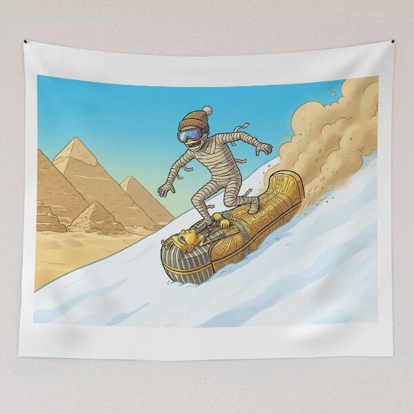 Item preview, Ancient Egyptian Mummy Skiing on Sarcophagus designed and sold by MythoWorldddd.