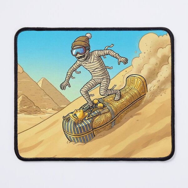 Item preview, Ancient Egyptian Mummy Skiing the sand on Sarcophagus designed and sold by MythoWorldddd.