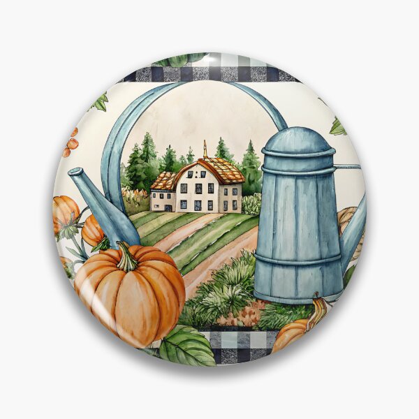 Item preview, Acogedora casa de campo otoñal: calabazas, regaderas y encanto rústico | Arte con estampados otoñales designed and sold by CHRONIN.