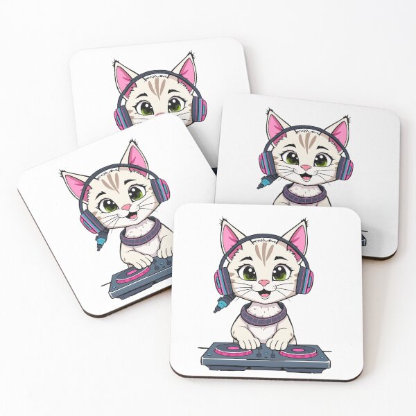 Item preview, cute cat with DJ mix designed and sold by sowaibur.