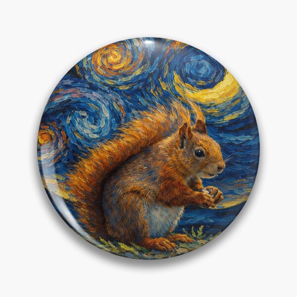 Item preview, Cute Orange Squirrel In Starry Night designed and sold by Starry Night Creative Art.
