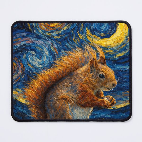 Item preview, Cute Orange Squirrel In Starry Night designed and sold by Starry Night Creative Art.