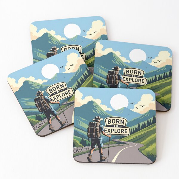 Item preview, Born to Explore – Travel Adventure Mountain Illustration designed and sold by FlipFit.