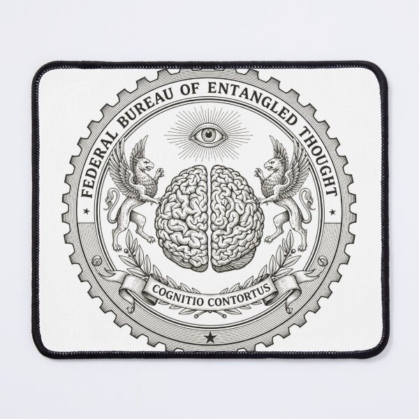 Item preview, Federal Bureau of Overthinking - Vintage Engraved Brain Official Seal designed and sold by Skill_&_Stone.