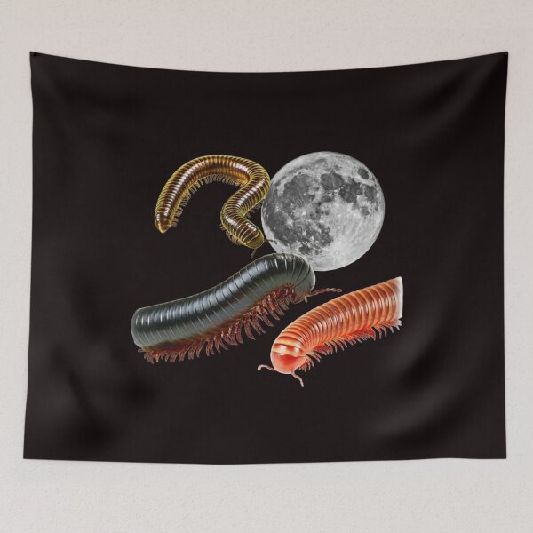Item preview, Three Millipede Moon, Cosmic Bug, Space Insect, Celestial Arthropod Design, Galaxy Millipede Graphic Top designed and sold by DesignDenDo ⭐⭐⭐⭐⭐.