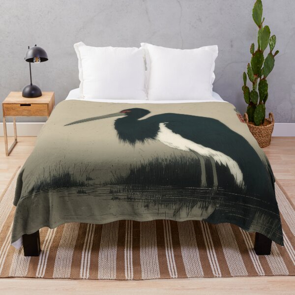 Item preview, Black Stork on the Water's Edge designed and sold by Ukiyo Aviary.