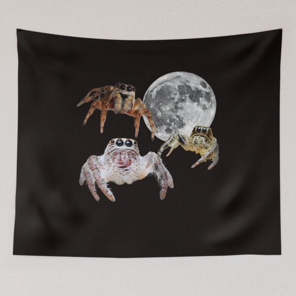 Item preview, Three Spider Retro Graphic, Vintage Halloween Moon, Spider, Funny Spider, Jumping Spider designed and sold by DesignDenDo ⭐⭐⭐⭐⭐.