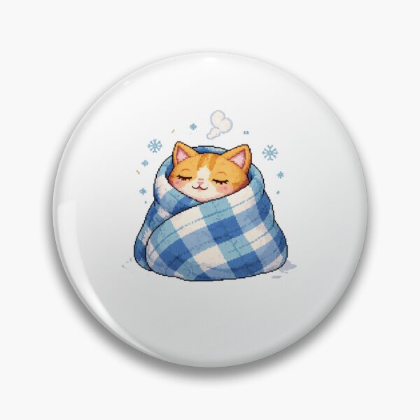 Item preview, Hibernate Mode – Cozy Pixel Cat Wrapped in Blanket Sticker designed and sold by Gurjeetpixelart.