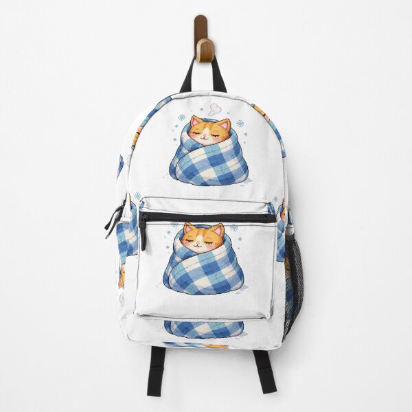 Item preview, Hibernate Mode – Cozy Pixel Cat Wrapped in Blanket Sticker designed and sold by Gurjeetpixelart.