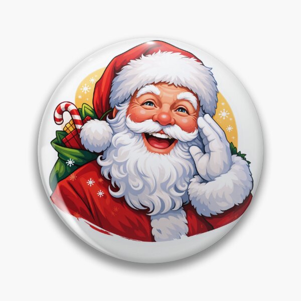 Item preview, Santa Claus Premium Pin Button™ | Festive Holiday Collectible Badge designed and sold by Pixel Craft Print.