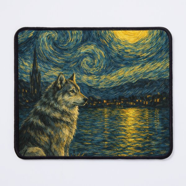 Item preview, Spooky Wolf in starry night designed and sold by Starry Night Creative Art.
