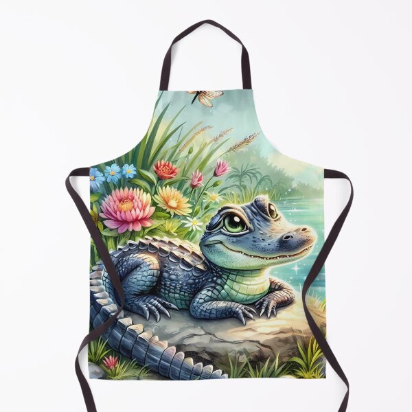 Item preview, Sparkling Swamp Gator and Wildflowers designed and sold by ThursDaydreams.