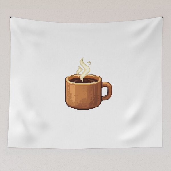 Item preview, Powered by Coffee – Cozy Pixel Coffee Mug Sticker designed and sold by Gurjeetpixelart.