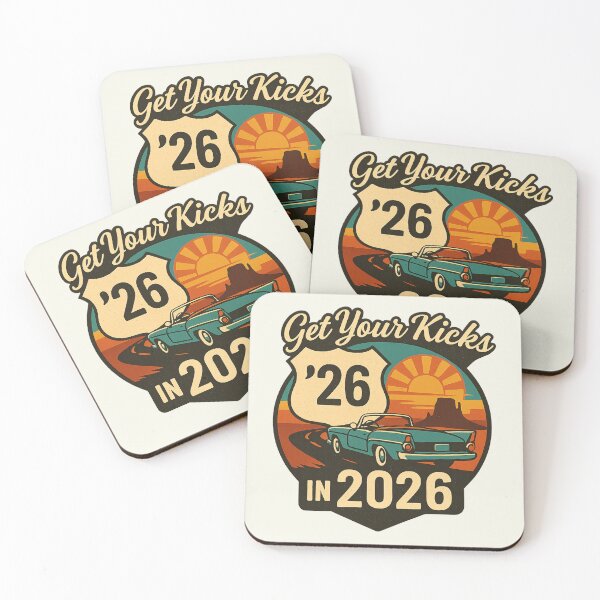 Item preview, Get Your Kicks in 2026 New Year Travel Vintage designed and sold by SunfullyYours.