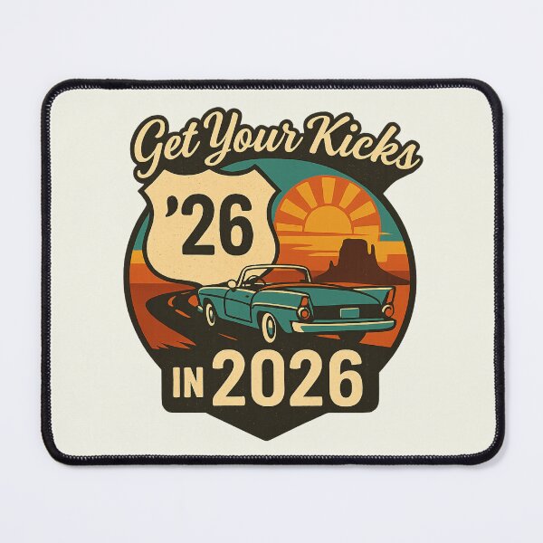 Item preview, Get Your Kicks in 2026 New Year Travel Vintage designed and sold by SunfullyYours.