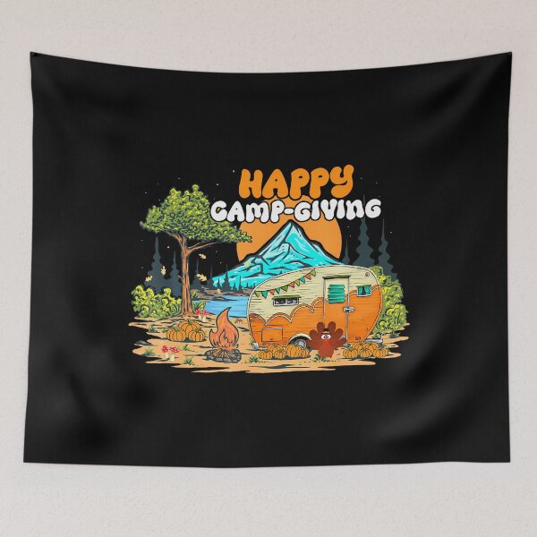 Item preview, Happy Camp-Giving Turkey Thanksgiving Rv Camping Pumpkin designed and sold by donadonvgran.