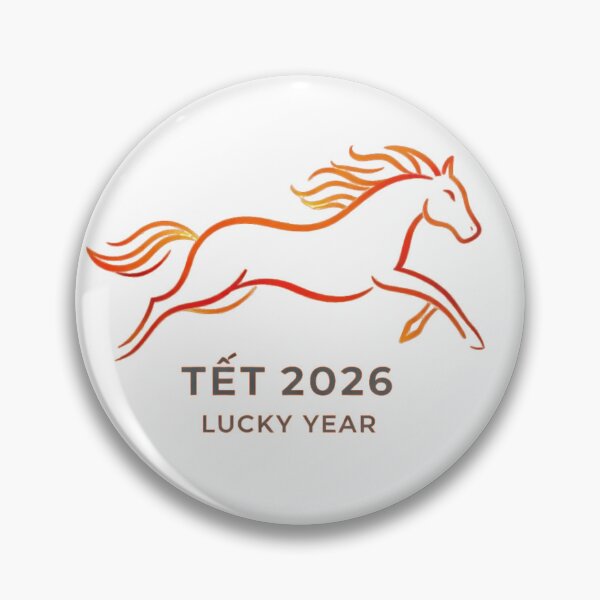 Item preview, Tết 2026 Lucky Year – Minimal Fire Horse Line designed and sold by PunchDrop.