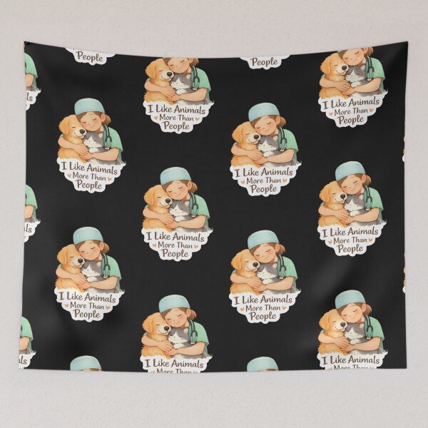 Item preview, I Like Animals More Than People - Cute Vet Life Design designed and sold by Bettybee00.