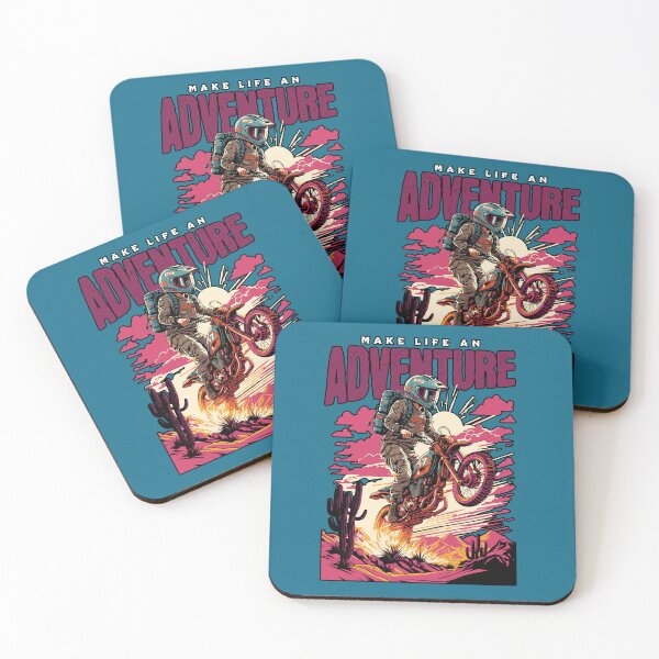 Item preview, Make Life an Adventure – Astronaut Motorcycle Retro Adventure Graphic  designed and sold by Print-cess.