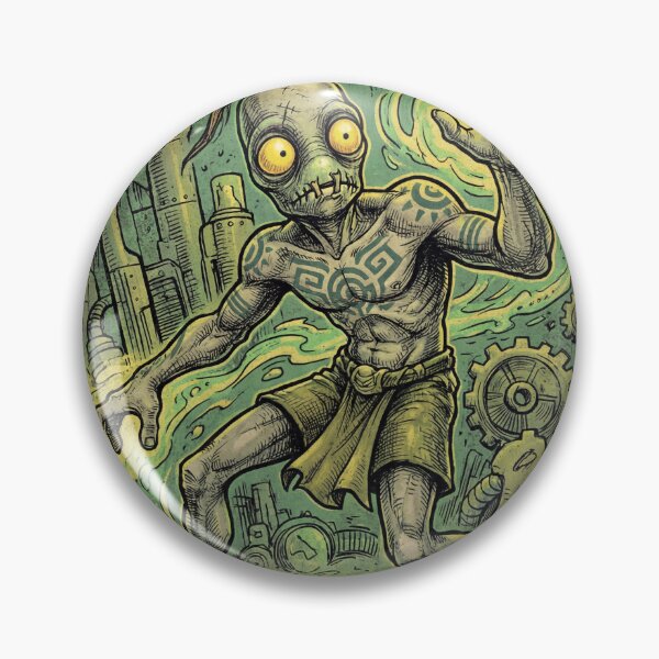 Item preview, Abe Oddworld Abe's Oddysee Exoddus Munch's Oddysee Soulstorm Mudokon Slave Glukkon Slig RuptureFarms Scrab Paramite Fan Art Portrait Poster T-Shirt Sticker Print Gift designed and sold by Senpaiwaves.