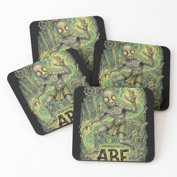 Item preview, Abe Oddworld Abe's Oddysee Exoddus Munch's Oddysee Soulstorm Mudokon Slave Glukkon Slig RuptureFarms Scrab Paramite Fan Art Portrait Poster T-Shirt Sticker Print Gift designed and sold by Senpaiwaves.