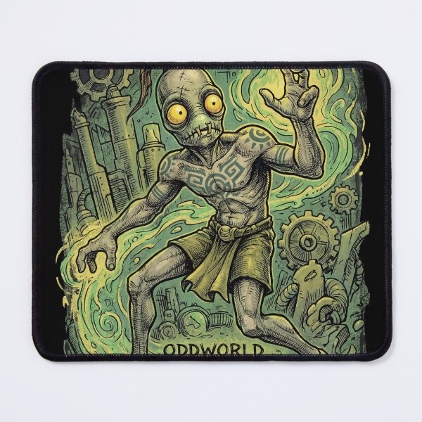 Item preview, Abe Oddworld Abe's Oddysee Exoddus Munch's Oddysee Soulstorm Mudokon Slave Glukkon Slig RuptureFarms Scrab Paramite Fan Art Portrait Poster T-Shirt Sticker Print Gift designed and sold by Senpaiwaves.