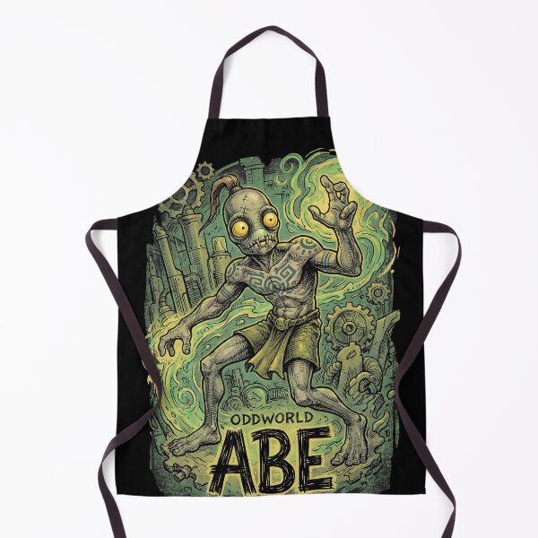 Item preview, Abe Oddworld Abe's Oddysee Exoddus Munch's Oddysee Soulstorm Mudokon Slave Glukkon Slig RuptureFarms Scrab Paramite Fan Art Portrait Poster T-Shirt Sticker Print Gift designed and sold by Senpaiwaves.