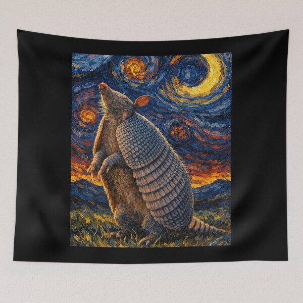 Item preview, Funny Armadillo in Starry Night designed and sold by Starry Night Creative Art.