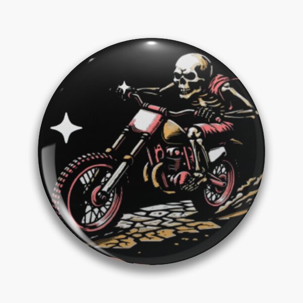Item preview, Vintage Skeleton Supermoto Show Retro Biker Art designed and sold by BoldLines StuDio.