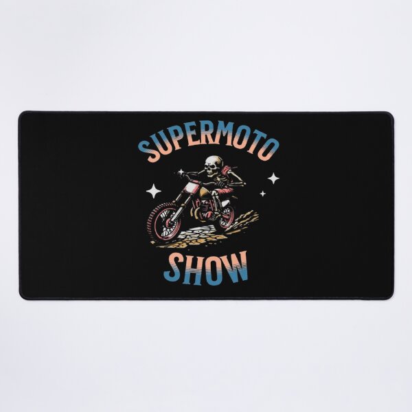 Item preview, Vintage Skeleton Supermoto Show Retro Biker Art designed and sold by BoldLines StuDio.