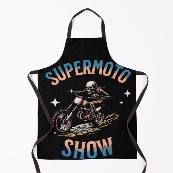 Item preview, Vintage Skeleton Supermoto Show Retro Biker Art designed and sold by BoldLines StuDio.