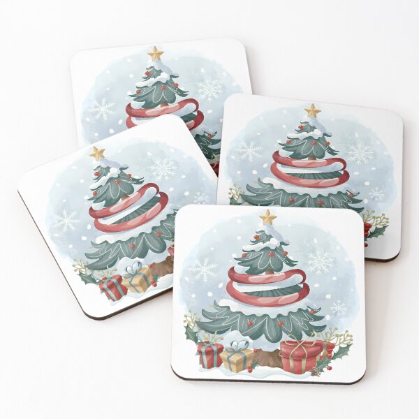 Item preview, Elegant Watercolor Christmas Tree - Snowy Winter Holiday Gifts Illustration designed and sold by DesignArtist.ia.