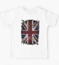 Grunge UK Flag, Great Britain, Punk Style Distressed Wall Kids Tee