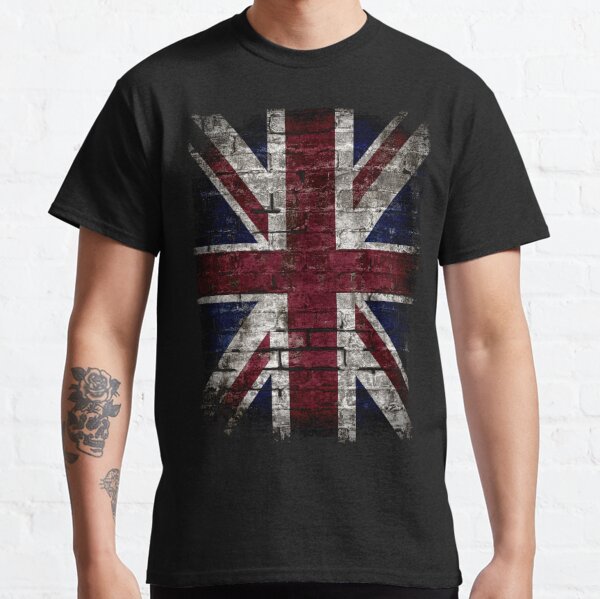 Grunge UK Flag, Great Britain, Punk Style Distressed Wall Classic T-Shirt