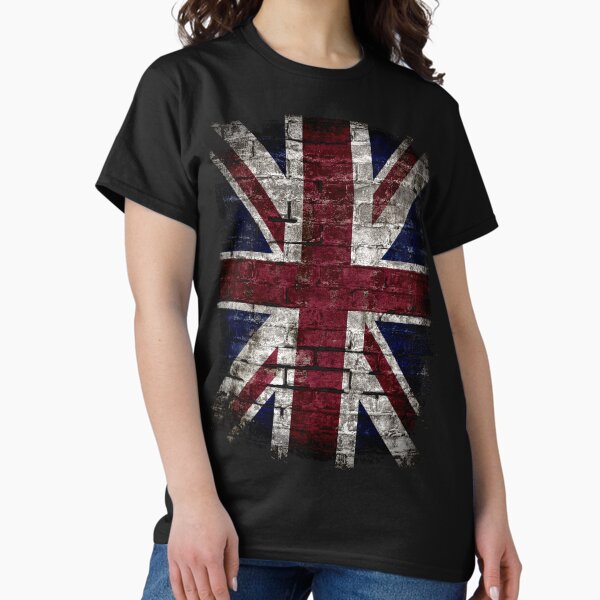 Vista previa del artículo con la obra «Bandera del Reino Unido de Grunge, Gran Bretaña, Pared apenada del estilo punky», diseñado y vendido por gorillamerch.