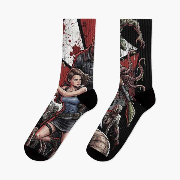 Item preview, Resident Evil Remake Jill Chris Leon Claire S.T.A.R.S. RPD Raccoon City Zombies Nemesis Tyrant Biohazard Collage Fan Art Poster T-Shirt Sticker Print Gift designed and sold by Senpaiwaves.