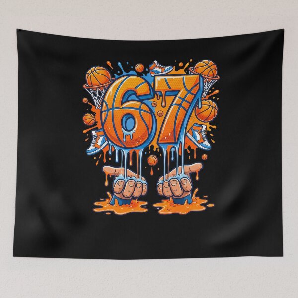 Artikelvorschau, 67 Basketballnummer Graffiti Drip Splash Urban Hoops Sportspieler Fan Art entworfen und verkauft von 519xdesign.