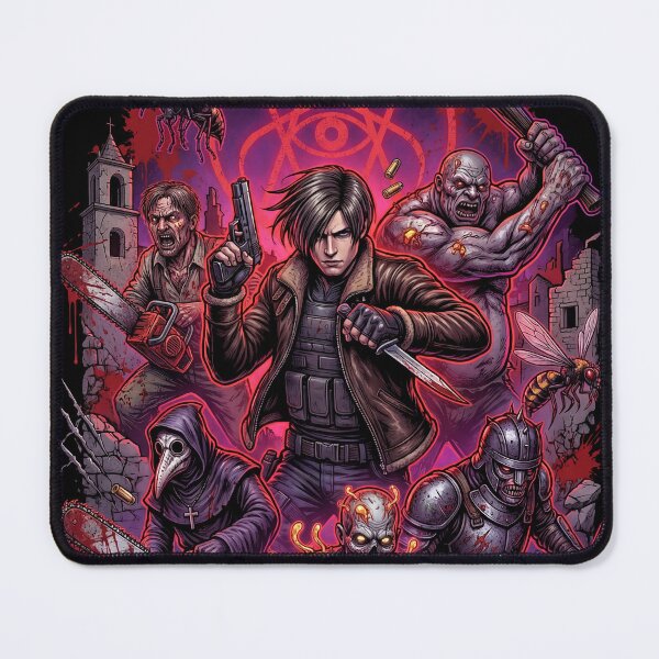 Item preview, Resident Evil 4 Remake Jill Chris Leon Claire S.T.A.R.S. RPD Raccoon City Zombies Nemesis Tyrant Biohazard Collage Fan Art Poster T-Shirt Sticker Print Gift designed and sold by Senpaiwaves.