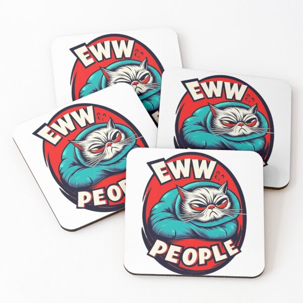 Item preview, Funny Grumpy Cat Sticker – Eww People | Sarcastic Introvert Cat Art designed and sold by MonaRose_Art.